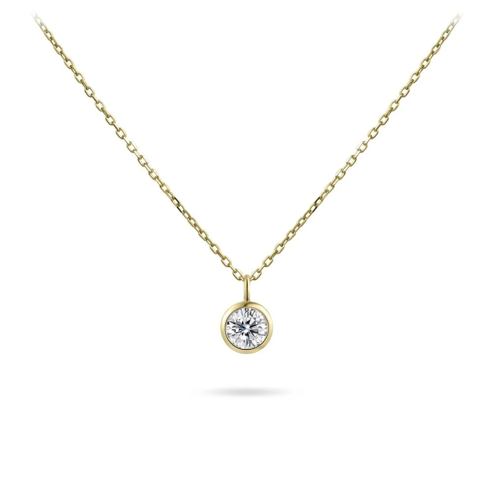 Gisser Jewels VGN004-38+4 Dames Ketting Solitaire Zirkonia 38+4 cm Geelgoud