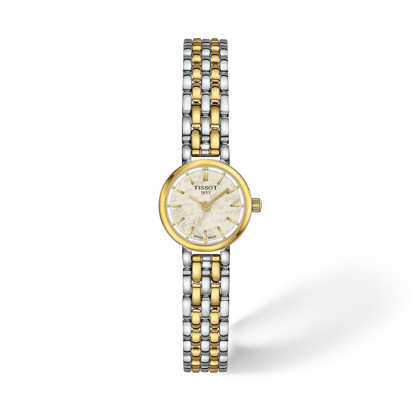 Tissot Lovely Round bicolor parelmoer 19,5 mm | T1400092211100