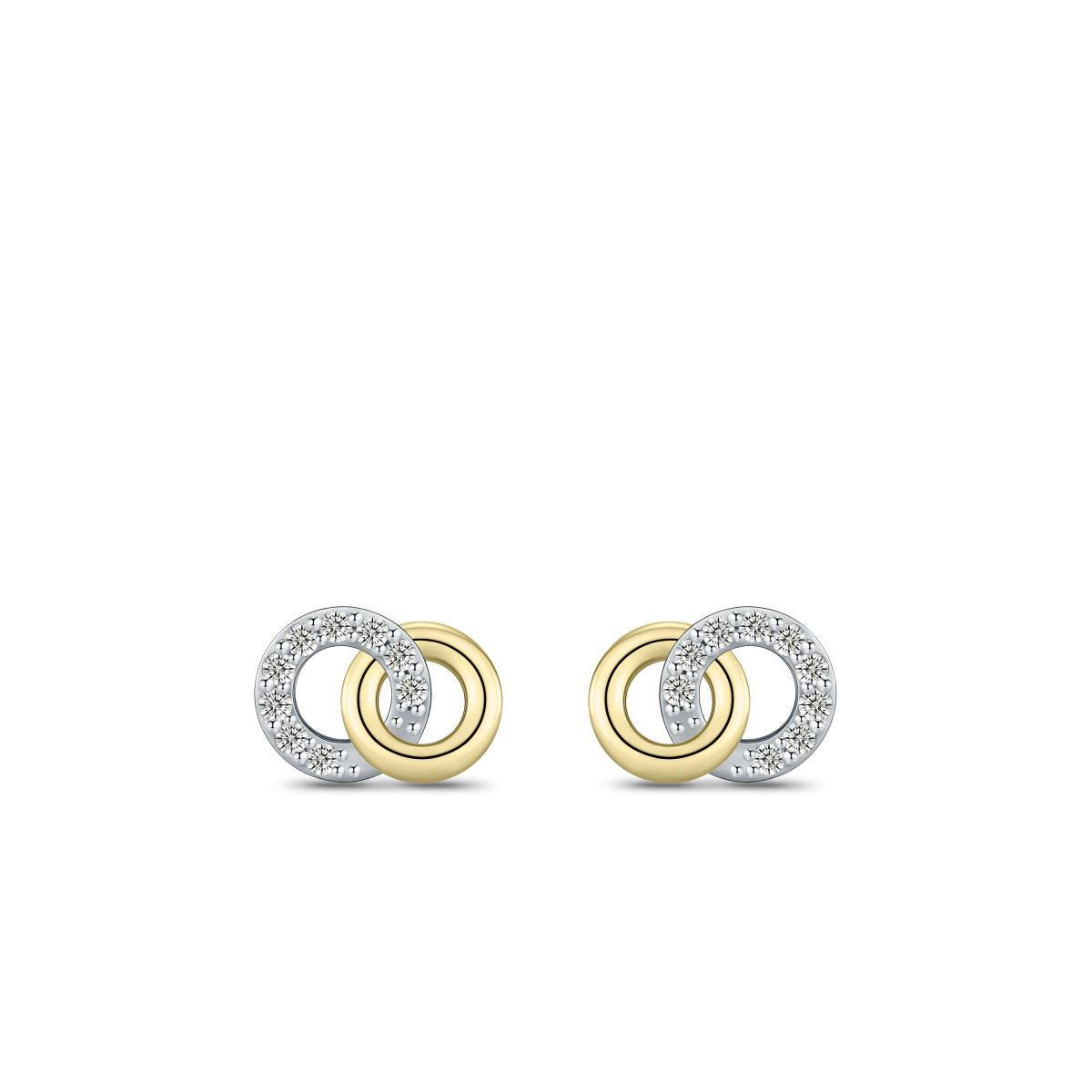 Gisser oorknopjes 2 rondjes 1 met lab diamant