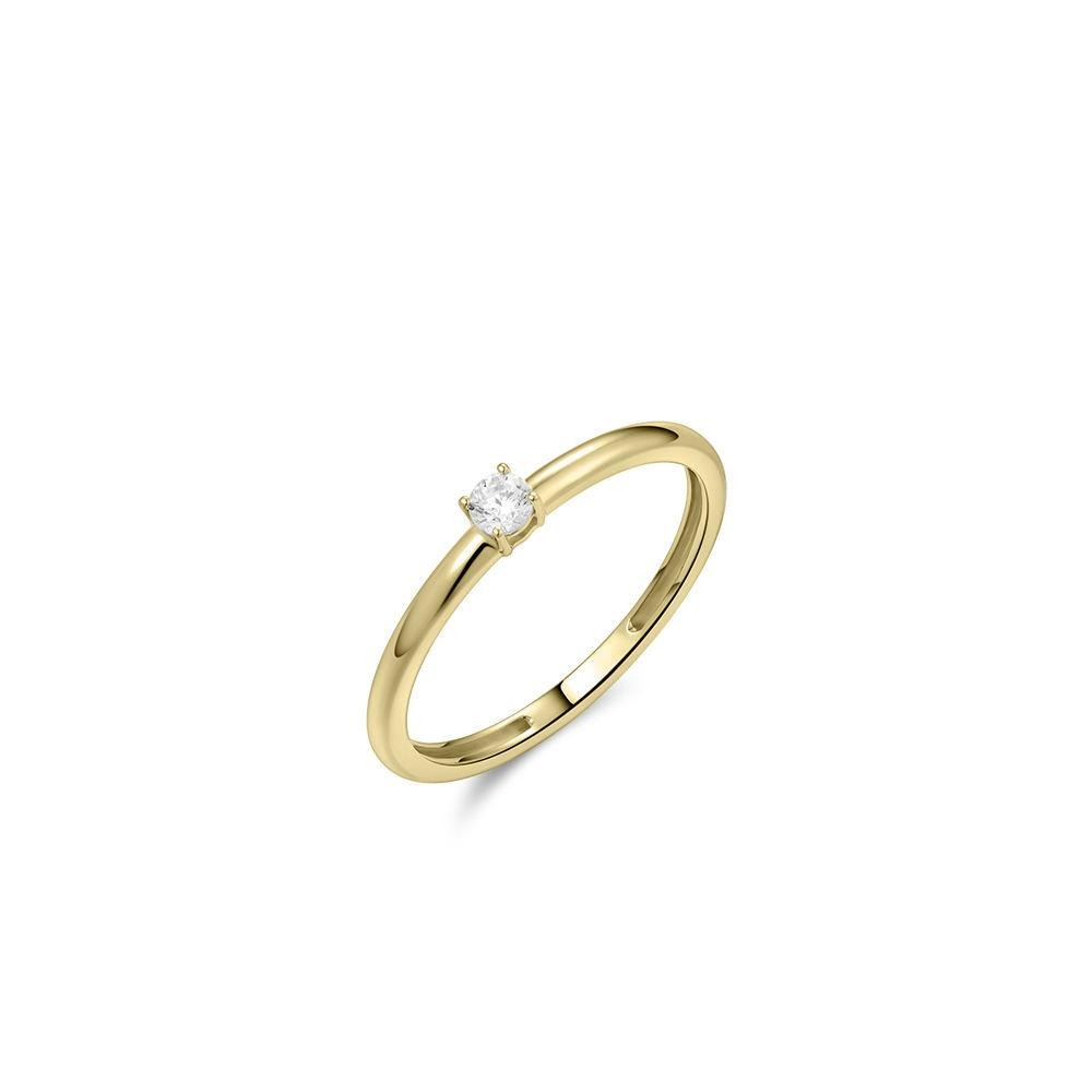Gisser ring 9krt met lab diamand