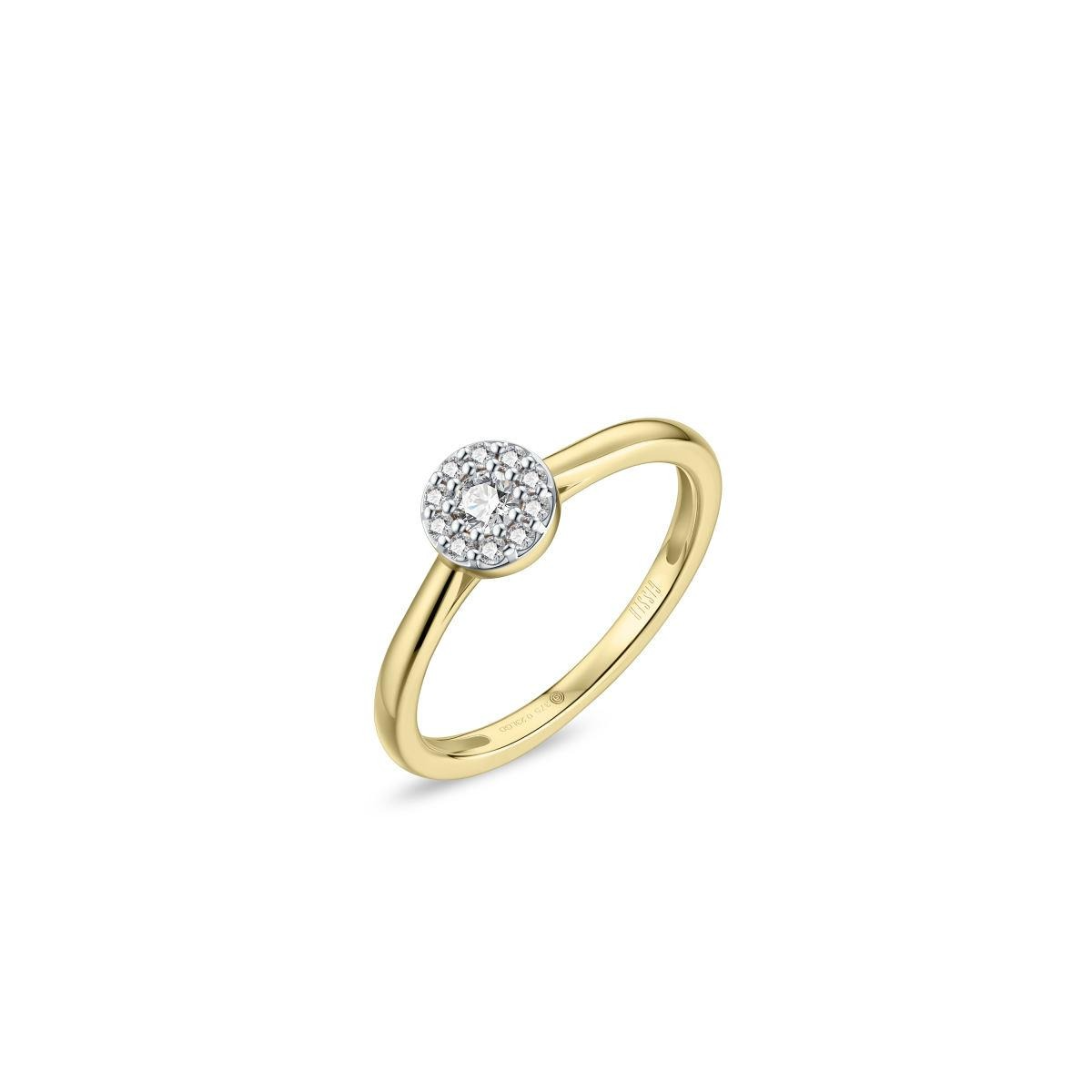 Gisser ring 9krt lab diamand rond