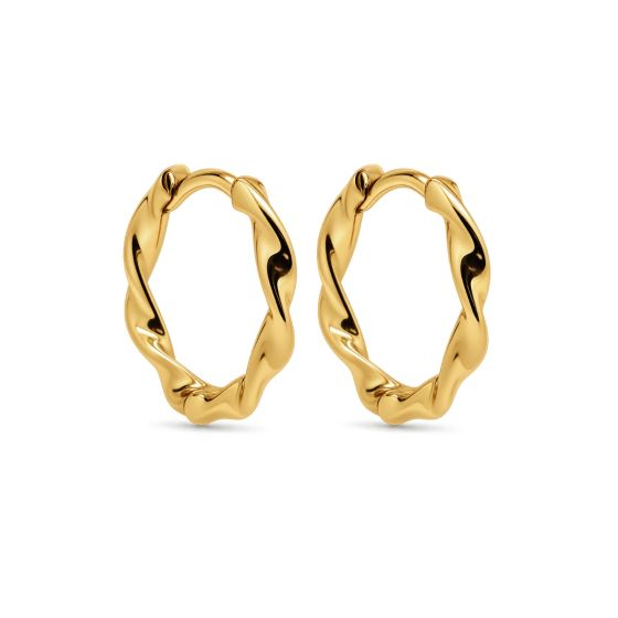 Hinged Hoops NORE Twisted 12MM Goldplated