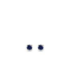 Oorknoppen verguld zilver met blauwe zirconium