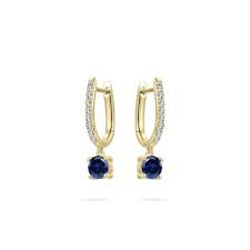 Prachtige verguld zilveren oorbellen met zirconium wit edn blauwe zirconium hangers