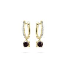 oorbellen hangers met donker bruine zirconium 