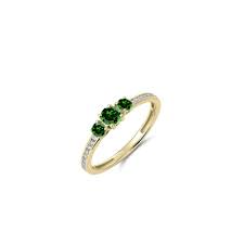 Ring verguld zilver met gekleurde zirconium groen