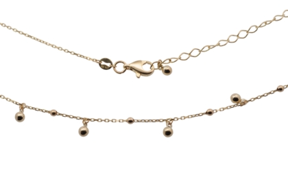 Die Halskette Gold 375 Anker mit Kugeln, Modellnummer 918414019, ist aus 375er Gelbgold gefertigt und misst 42 cm. Diese elegante Kette eignet sich ideal zum t&auml;glichen Tragen oder f&uuml;r besondere Anl&auml;sse. Kombinieren Sie sie mit anderen Goldschmuckst&uuml;cken oder tragen Sie sie allein f&uuml;r einen schlichten, aber stilvollen Look. Perfekt f&uuml;r jeden Anlass!