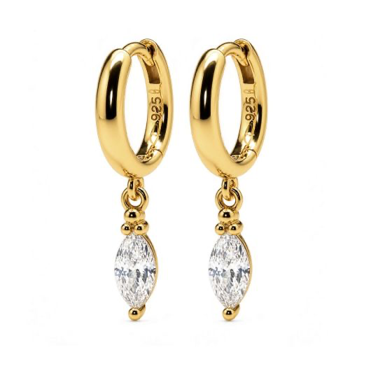 Hinged Hoops Flore Zirconia Goldplated