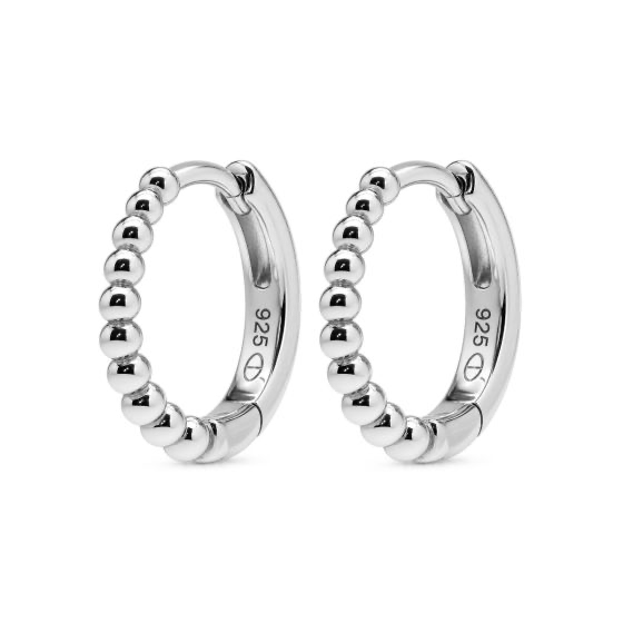 Hinged Hoops Linn Dotty 14MM Silver