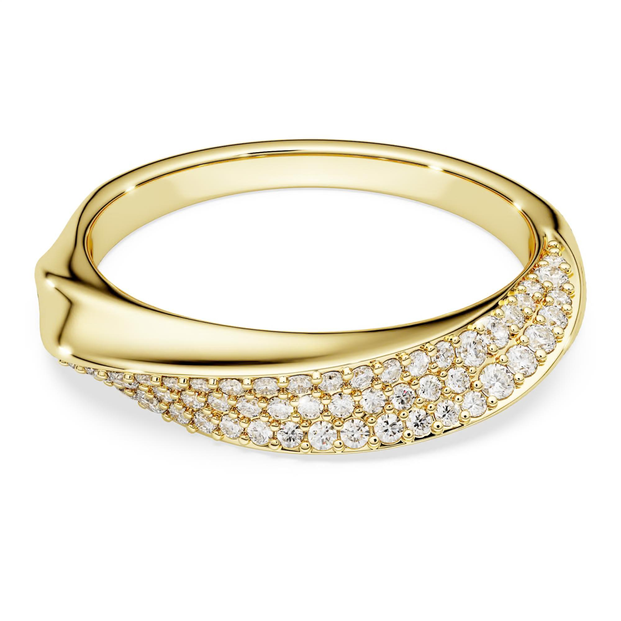 Deze Swarovski-ring is gemaakt van sterling zilver uit gerecyclede bronnen en het toppunt van de nonchalante klasse van de Classica-lijn. Het ontwerp is minimalistisch maar heeft een eigentijds randje door een unieke golvende vorm met stralend pav&eacute; te combineren.