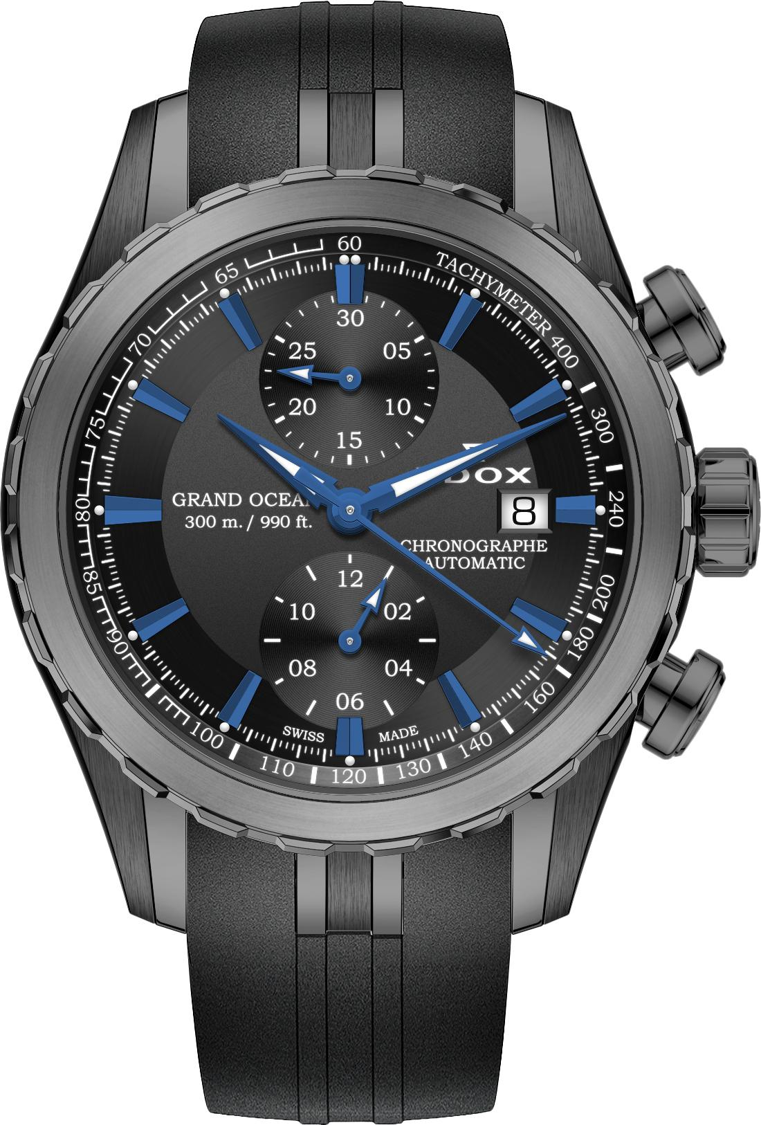 Series	Grand Ocean
Case material	Stainless Steel PVD
Case diameter	43 mm
Water resistance	30 ATM / 300 Meters / 1.000 Feet
Movement	Swiss Made Sellita SW500 BV b
Movement type	Automatic winding
Crystal	Sapphire crystal
Strap material	Rubber
Strap color	Black
Case color	Grey
Dial color	Black