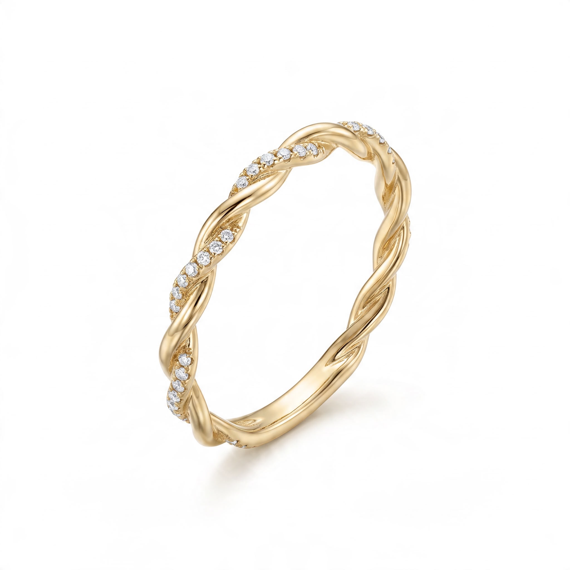 14 karaats geelgouden ring met 28 diamanten van totaal 0,11 caraat G/SI