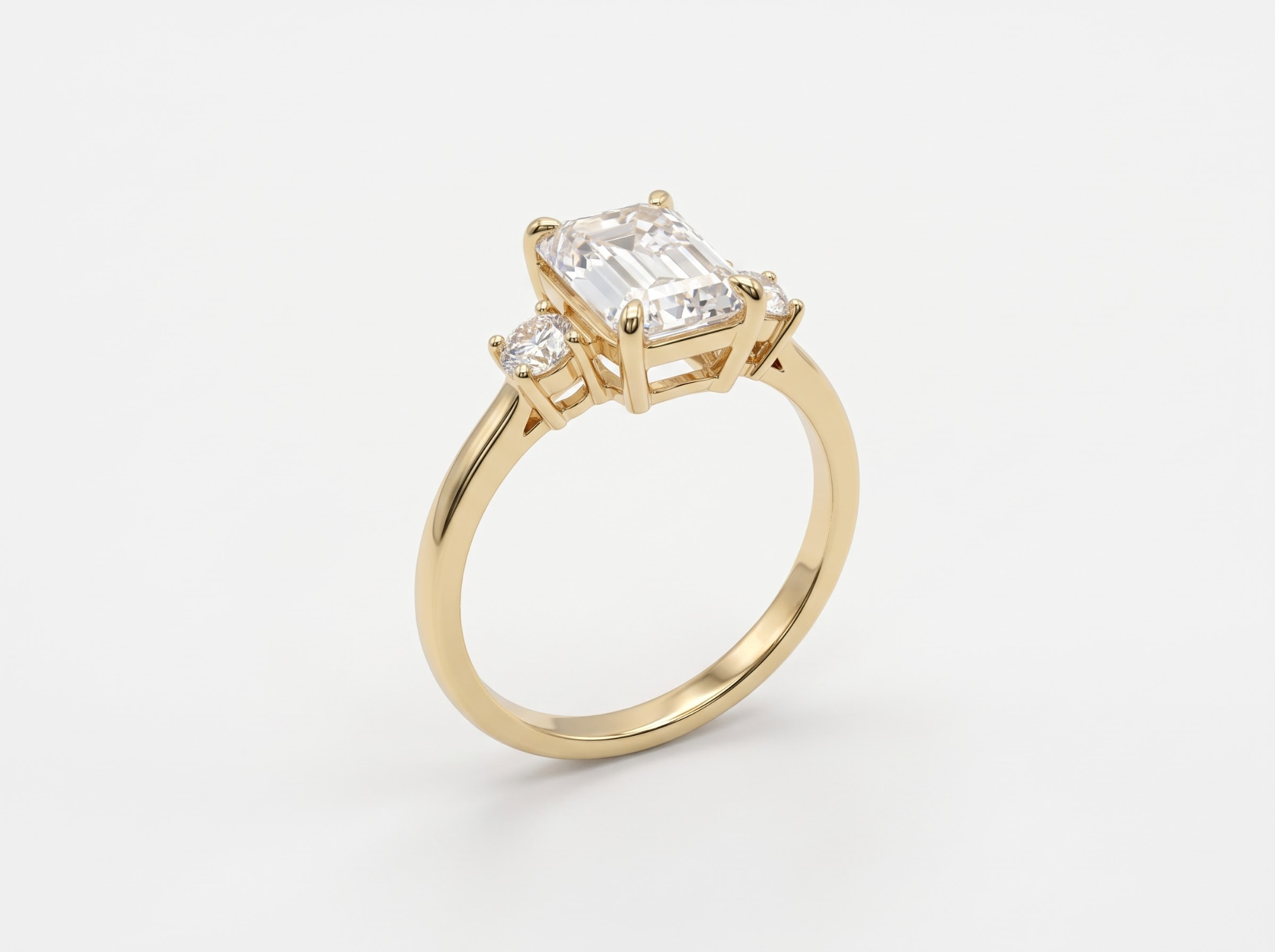 Ring 14 karaat geel goud met zirconium