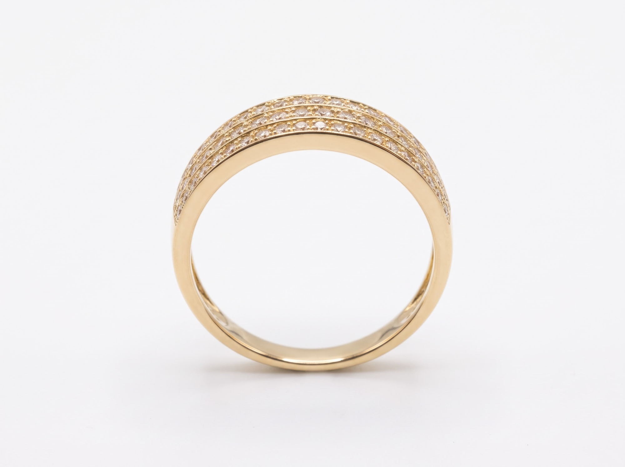 Ring 14 karaat geel goud + zirconium 