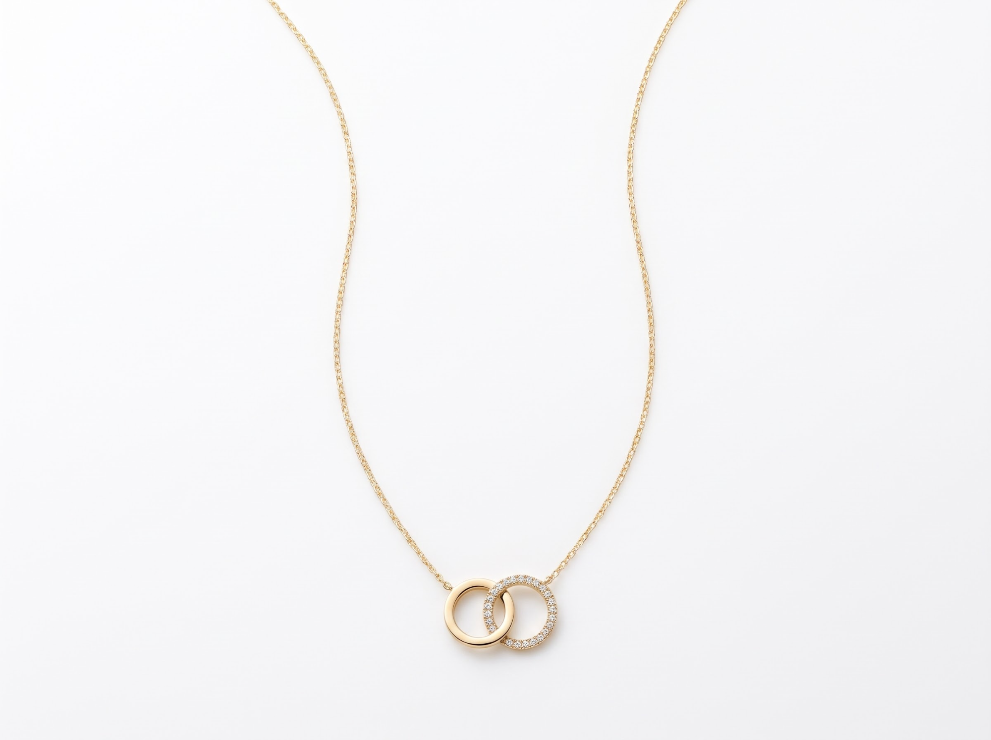 ketting 14 kt geel goud + zirconium 