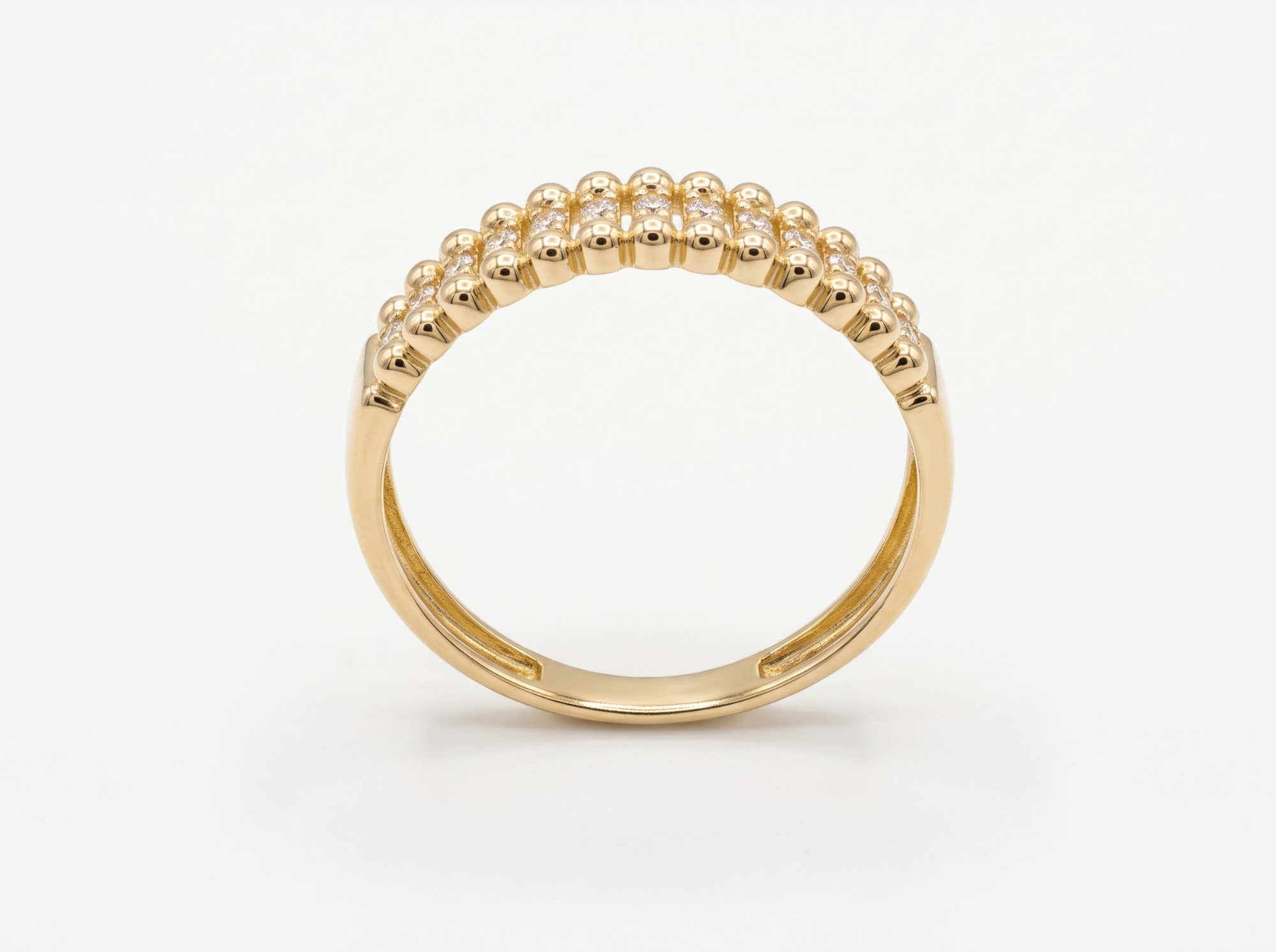ring 14 karaat geel goud + zirconium 