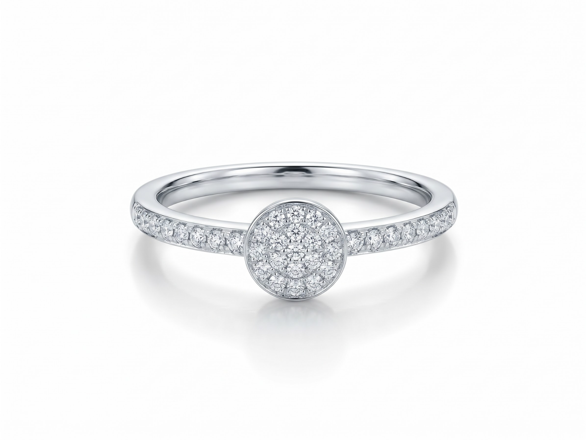 Verlovingsring in 18kt wit goud met natuurlijke briljant gezet 0.24ct