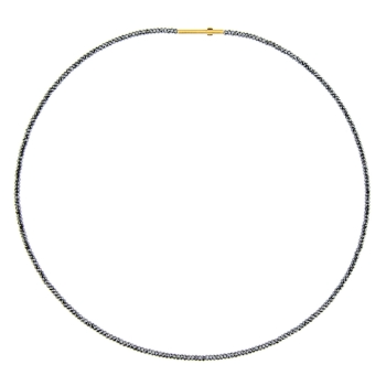 Ernstes Design Kette Ref.-Nr.: K851.42 besticht durch Edelstahl in Kombination mit schwarzem H&auml;matit und gelben Akzenten. Dieses stilvolle Collier geh&ouml;rt zur Kategorie Schmuck und ist als Halskette (Jewelry Type: NECKLACE) ausgewiesen. Tragen Sie es am besten zu eleganter oder legerer Kleidung, um einen modernen und dennoch zeitlosen Look zu erzielen. Perfekt f&uuml;r jeden Anlass.