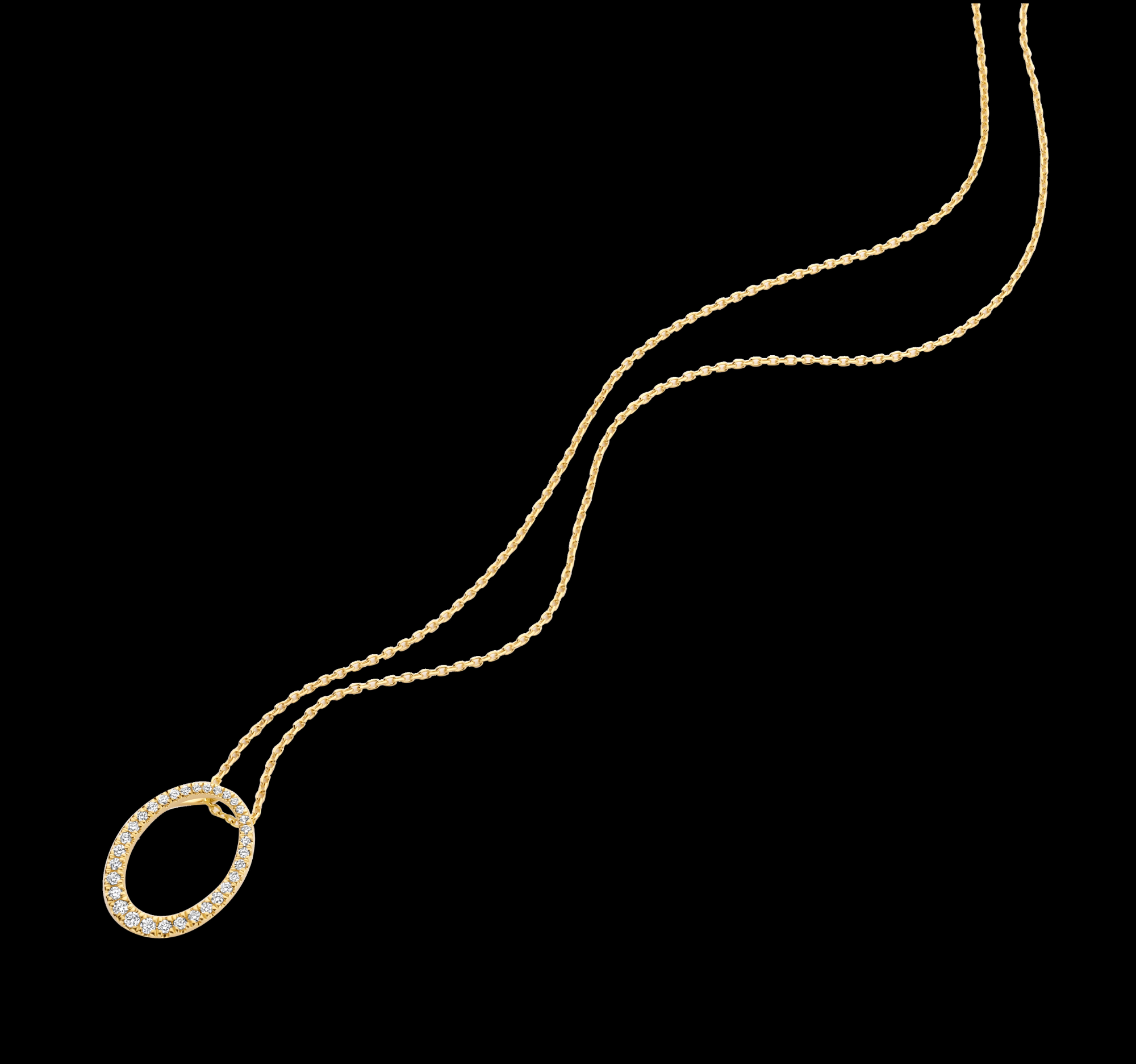 Hanger ketting 18 kt gezet met nat brilj 0.26ct ( foto met bijpassende oorbellen) 