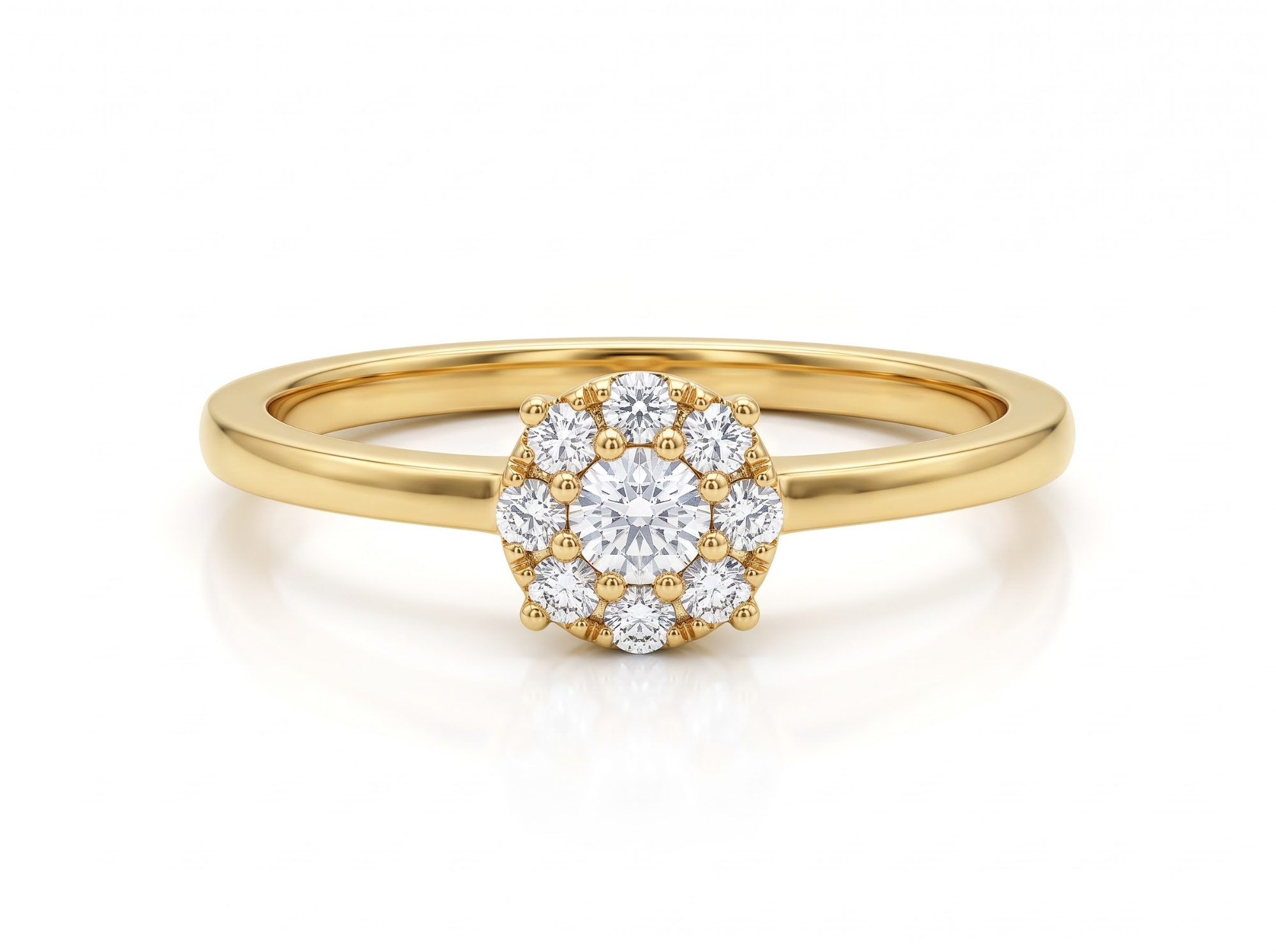 ring 18kt geel goud + 0.13ct nat brilj 