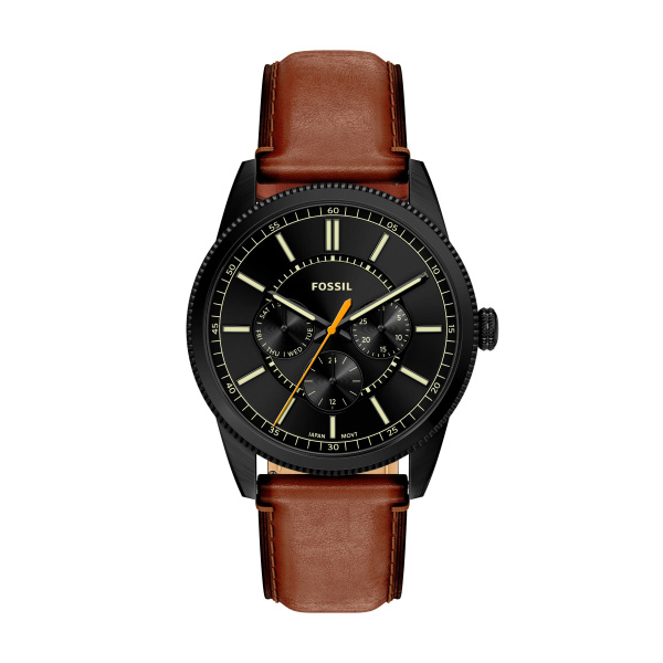 Het Fossil Pearson Heren Horloge FS6239 is een stijlvol polshorloge met een zwarte, ronde roestvrijstalen kast en een bruine lederen band. Het heeft een analoge wijzerplaat met streepjes, een datumaanduiding en is waterbestendig tot 5 ATM. Ideaal te dragen bij zowel formele als casual gelegenheden.