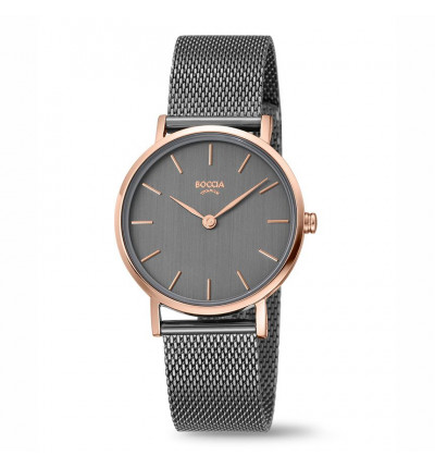 Das Produkt DAU Boccia Metallband grau/rose, Modellnummer 3281-11, ist eine elegante Armbanduhr. Sie besticht durch ihr hochwertiges Metallarmband in der Farbkombination Grau und Ros&eacute;. Diese Uhr ist ideal f&uuml;r den t&auml;glichen Gebrauch und besondere Anl&auml;sse. Sie wird am besten am Handgelenk getragen, wo sie als stilvolles Accessoire dient und jedes Outfit aufwertet.