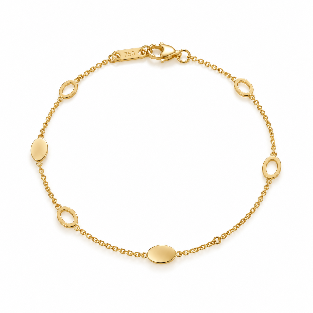 armband 18 karaat geel goud blinkende 