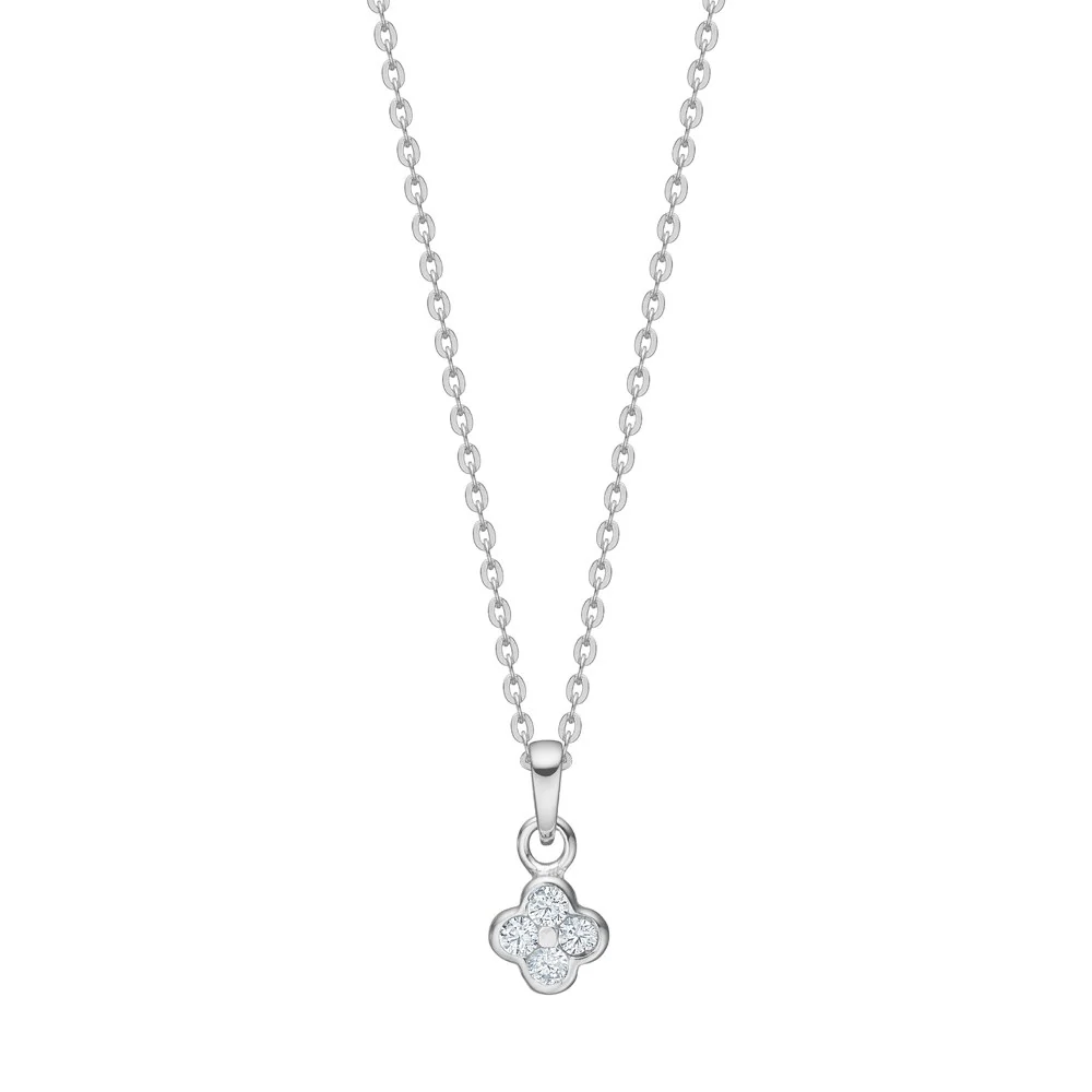 Deze prachtige zilveren hanger in de vorm van een bloem is gemaakt van 925 sterling zilver en is versierd met witte CZ-stenen. De hanger is nieuw en weegt 2,52 gram. Met een zilverkleurige uitstraling past hij perfect bij elke gelegenheid. Draag deze hanger aan een fijne ketting voor een elegante en tijdloze look. Modelnummer: 20258110900.