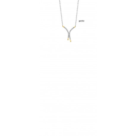 ketting zilver bicolor met zirconium