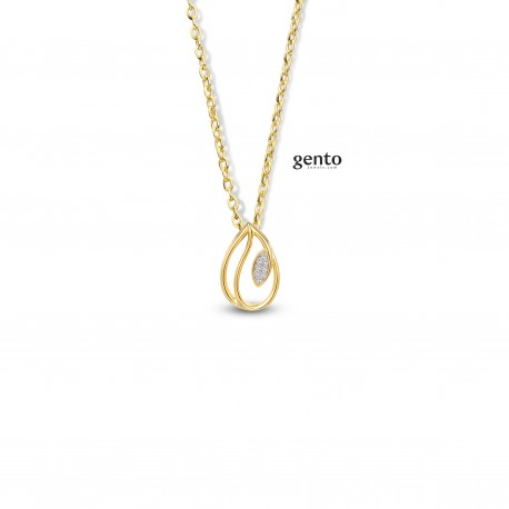 Ketting verguld zilver met zirconium