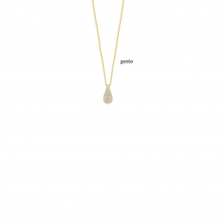 verguld zilver 925 met druppel hanger gezet met zirconium