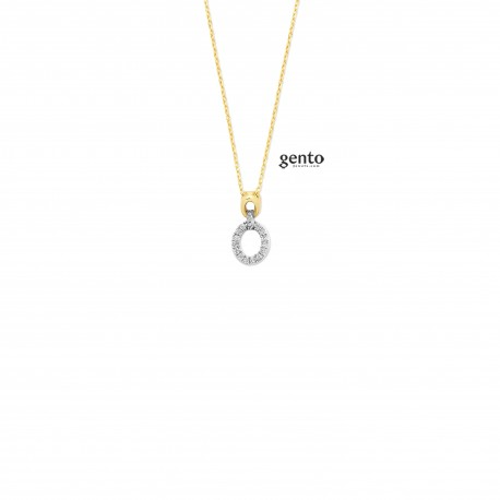 Ketting verguld zilver met zirconium gezette hanger