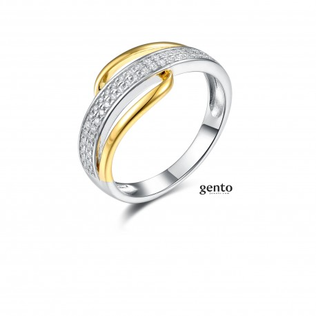 Ring verguld zilver 925 met zirconium