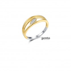 Ring verguld zilver met zirconium 