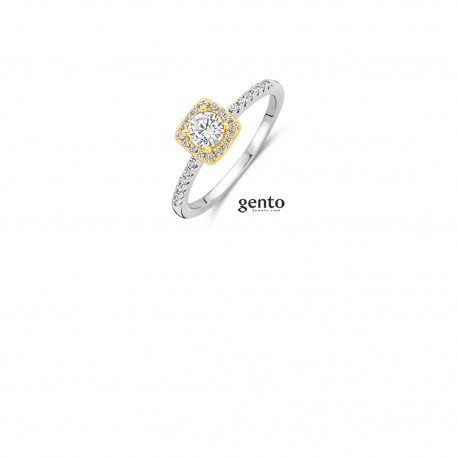 ring verguld zilver met zirconium 