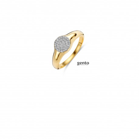 ring verguld zilver met zirconium gezet