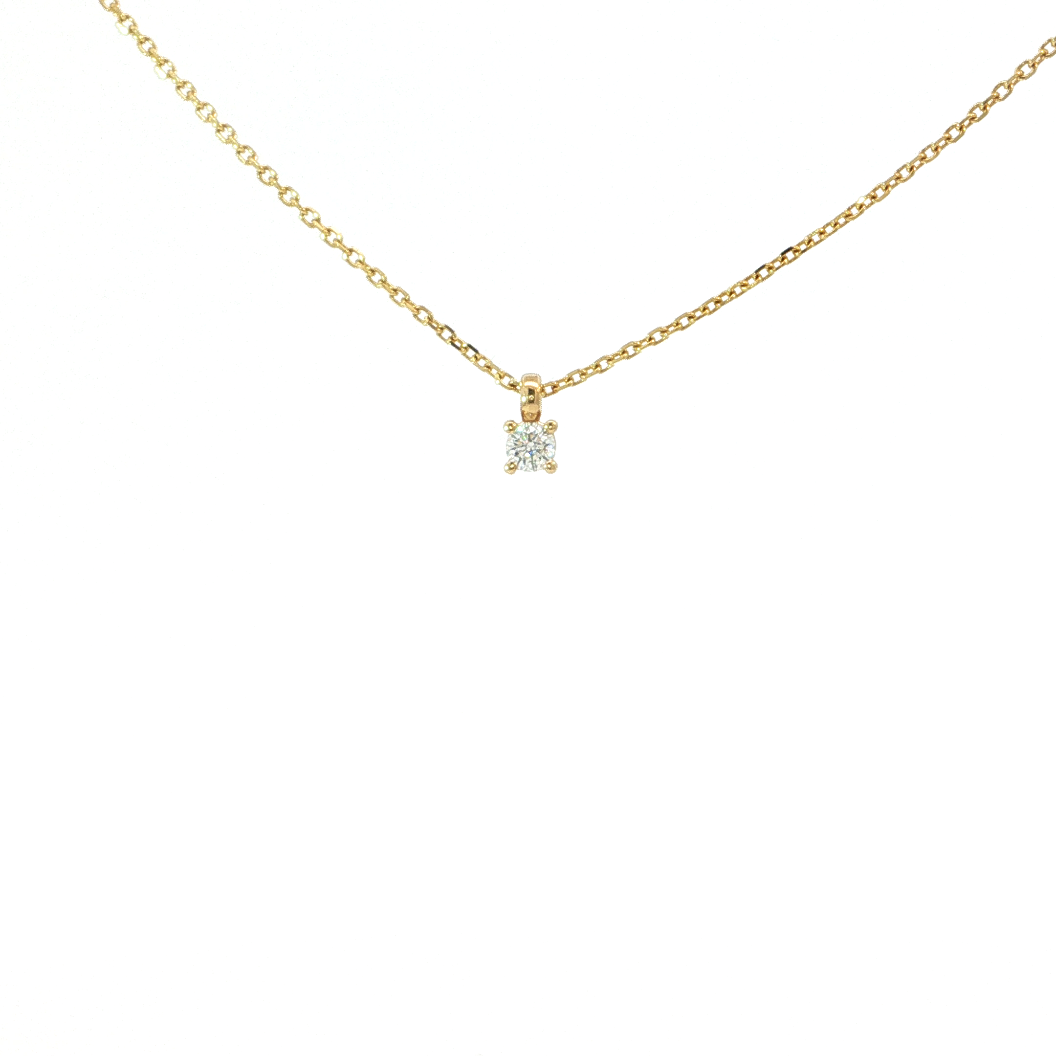 Geelgouden ketting 18Kt met diamant