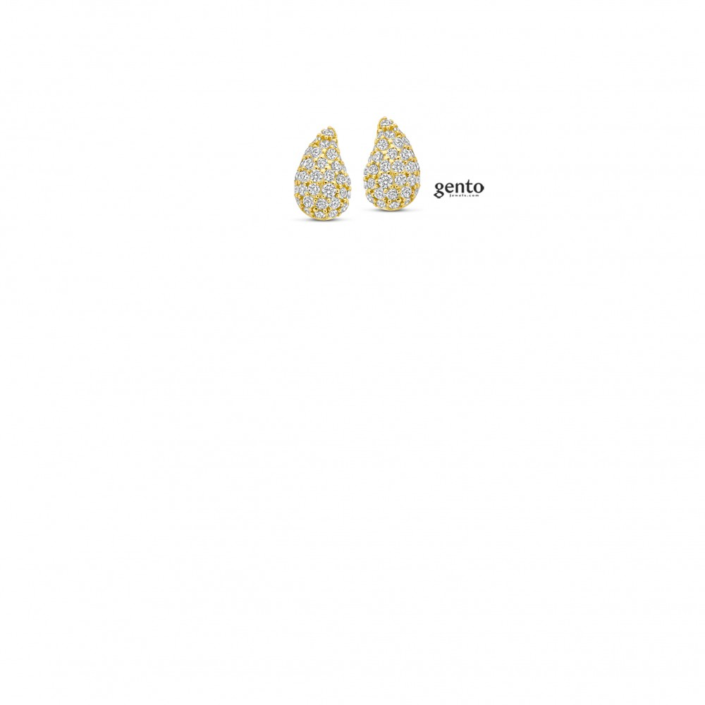 zilveren oorbellen verguld 925 van het merk gento jewels 