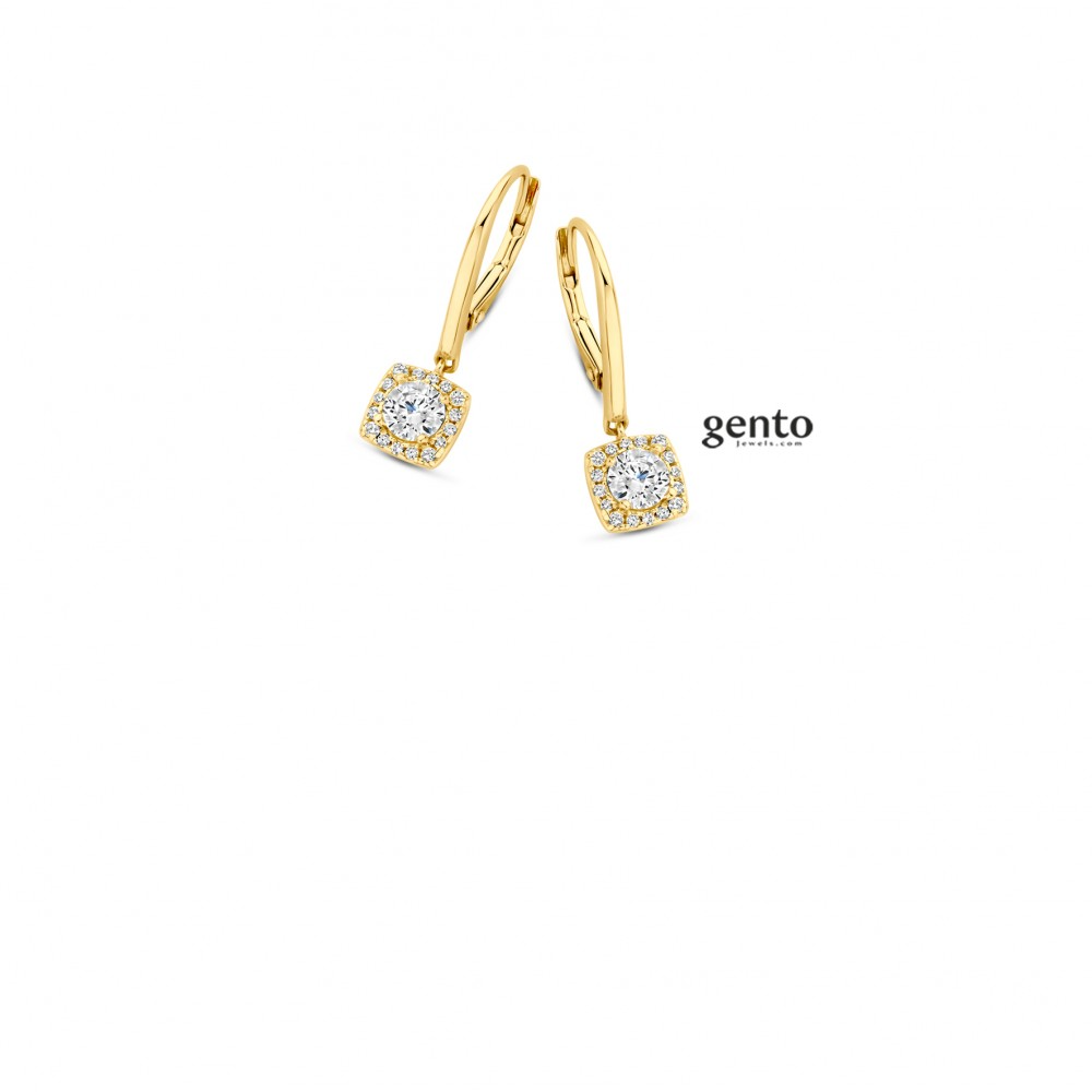 Oorslingers volledig verguld zilver gento jewels met zirconium gezet 