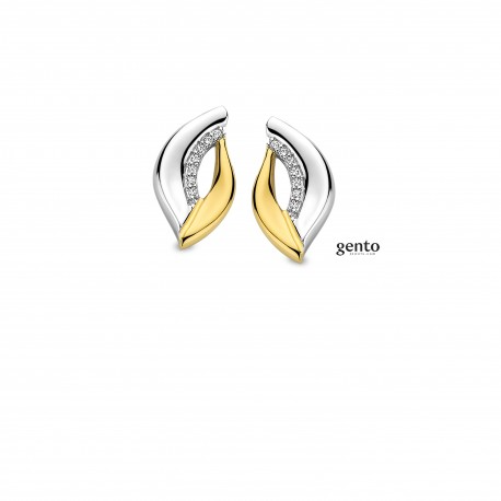 Oorbellen verguld zilver zirconium 