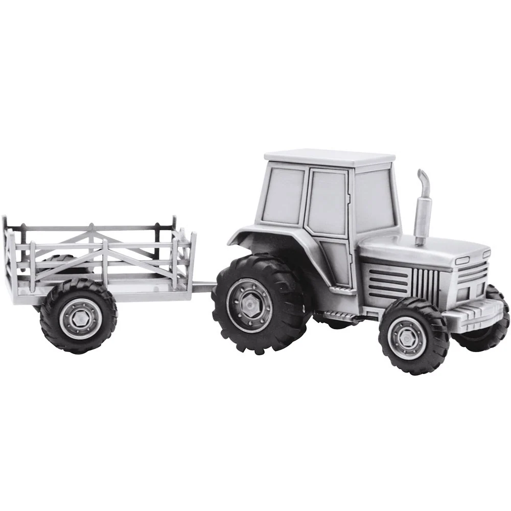 Zilverstad spaarpot tractor met aanhanger | 92015276904