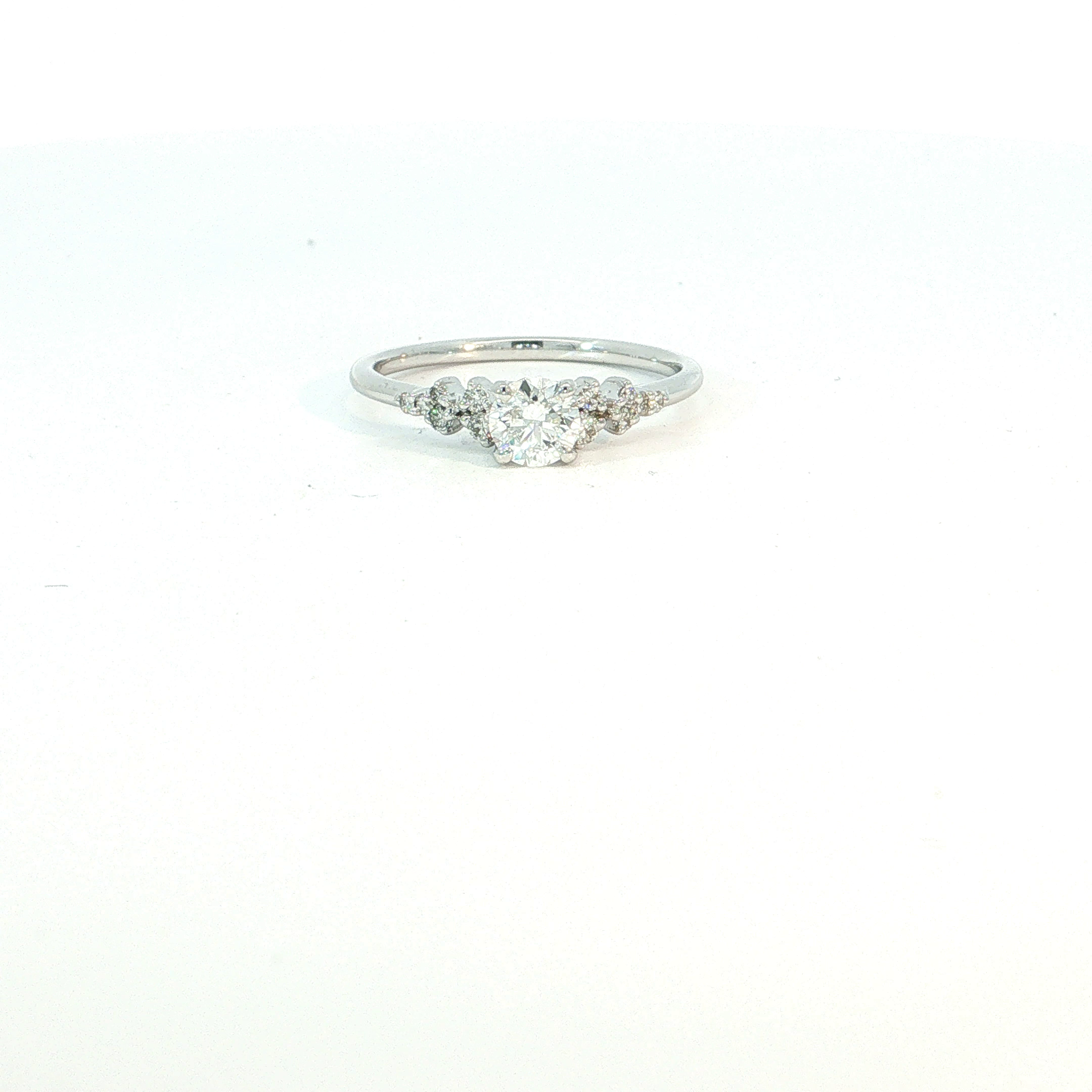 Deze verfijnde witgouden ring betovert met een schitterende centrale diamant, omringd door een speelse compositie van kleinere diamanten. De sierlijke zettingen doen denken aan fonkelende sneeuwkristallen die zich zachtjes rondom de middensteen vormen. Het fijne ontwerp geeft de ring een romantische, elegante uitstraling, terwijl de diamanten bij iedere beweging prachtig schitteren. Een bijzonder juweel voor wie houdt van subtiele luxe met een vleugje winterse magie.

Laat u verleiden door de schittering van Snowdrift en ontdek deze betoverende ring bij ons in de boetiek. Misschien wordt dit wel uw nieuwe favoriete juweel!