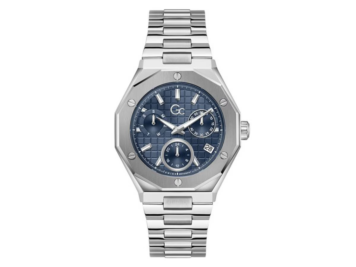 GC heren pols horloge staal met stalen band model Z89003G7. 10 ATM waterdicht.