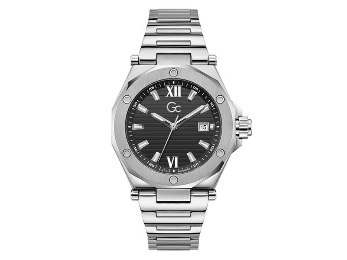 GC heren pols horloge staal met stalen band model Z67004G2. 10 ATM waterdicht.