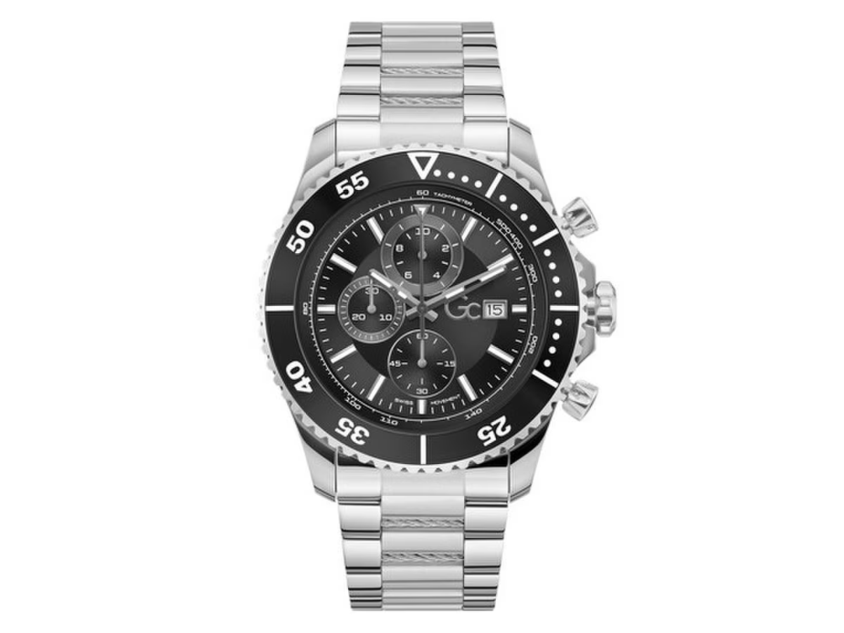 GC heren pols horloge staal met stalen band model Z51009G2. 10 ATM waterdicht.