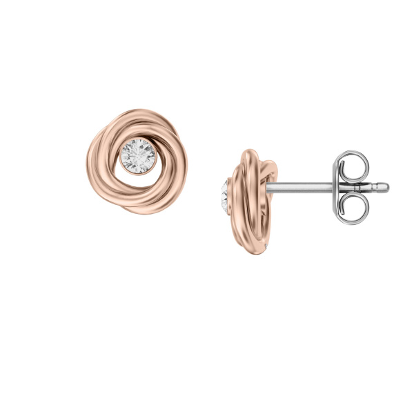 Skagen oorbellen rose goudkleurig.