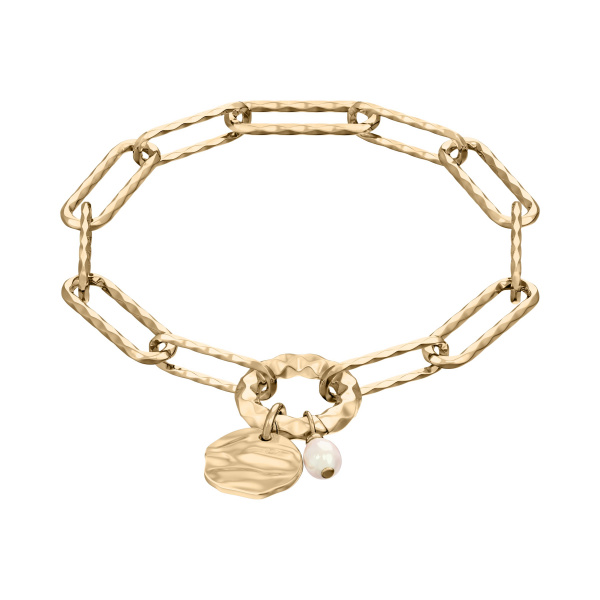 Skagen armband goudkleurig met parel.
