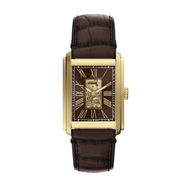 Fossil automatisch horloge met bruine band. 