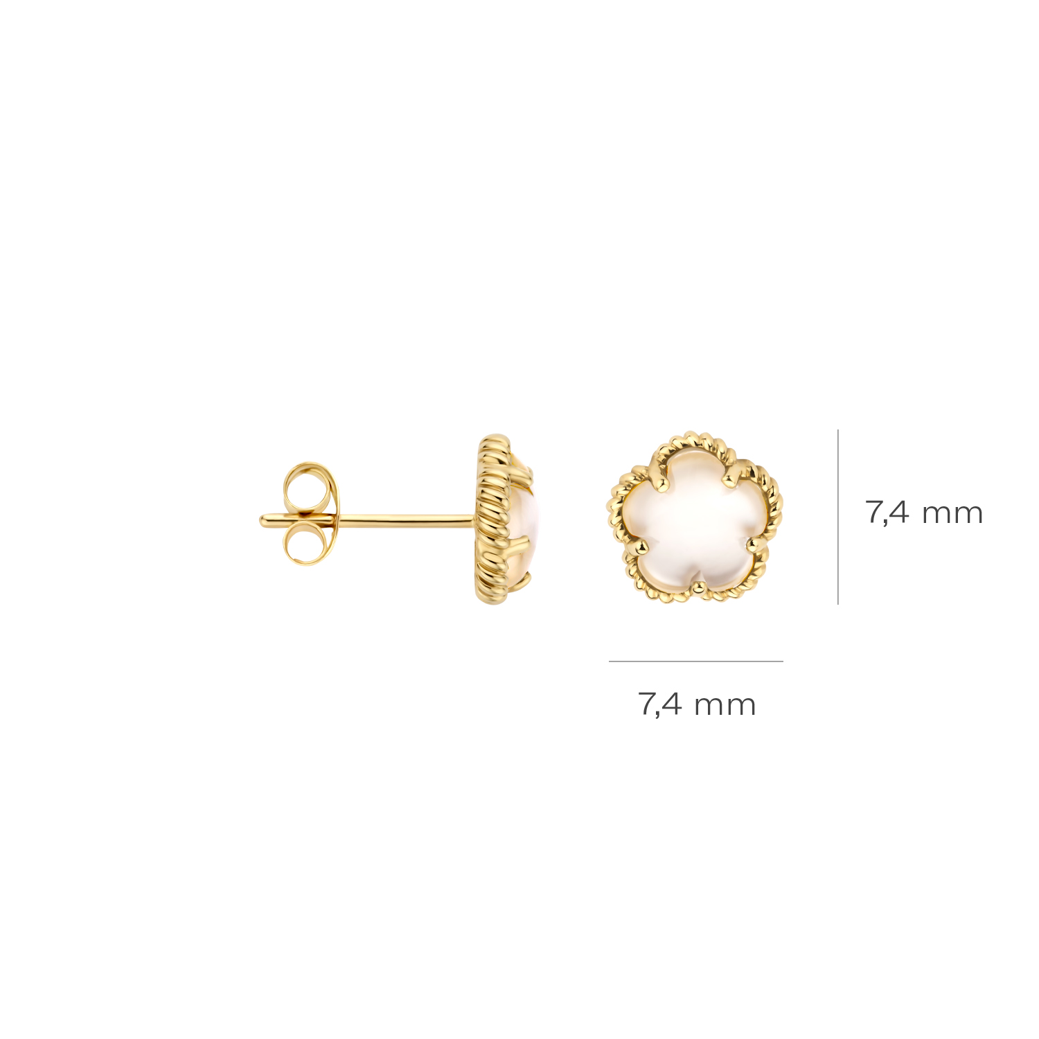 BLUSH GEELGOUDEN OORSTEKER 7400YMQ