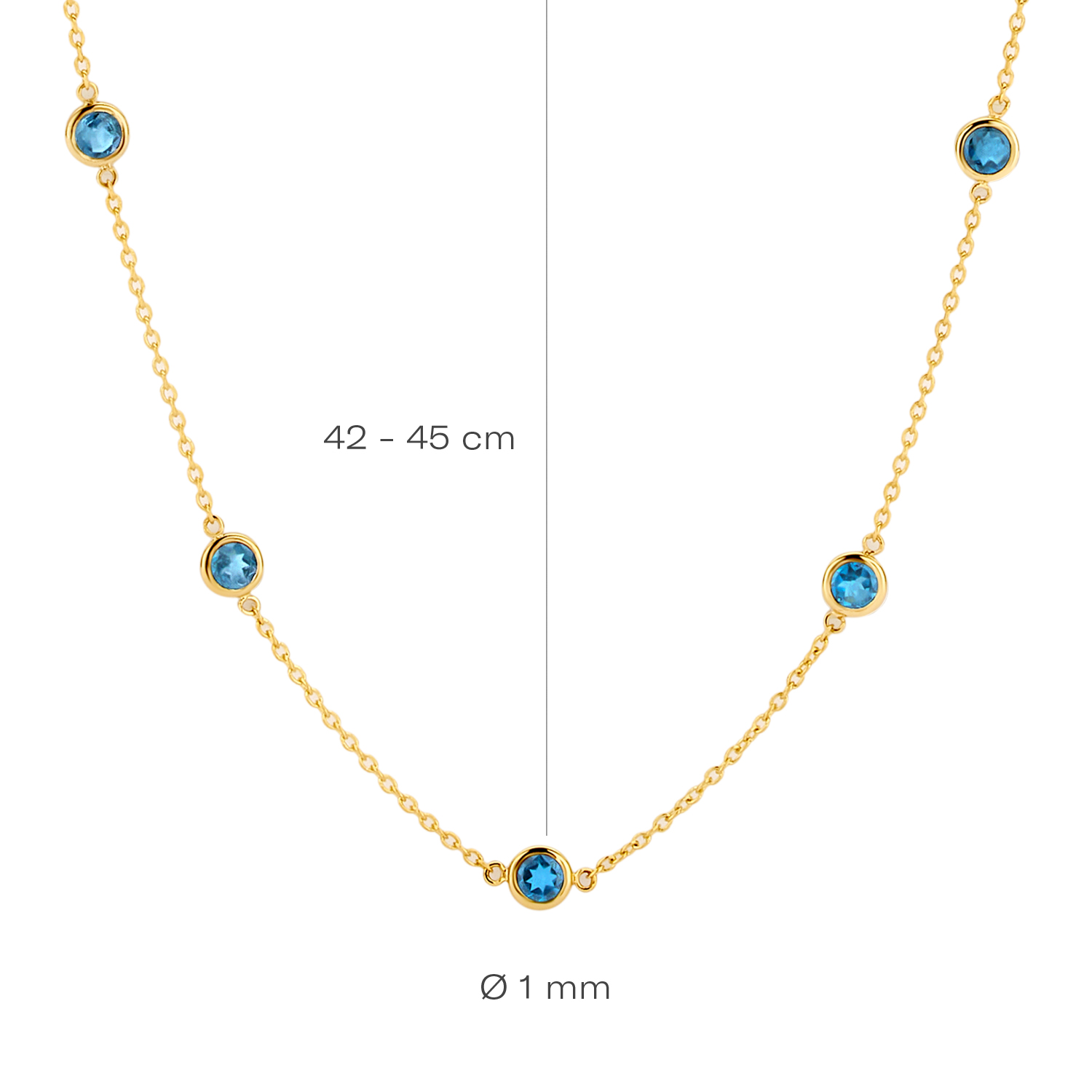 BLUSH GEELGOUDEN COLLIER 3210YLB